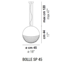 Подвесной светильник Vistosi Bolle SP 45 E27 CR/TR NI