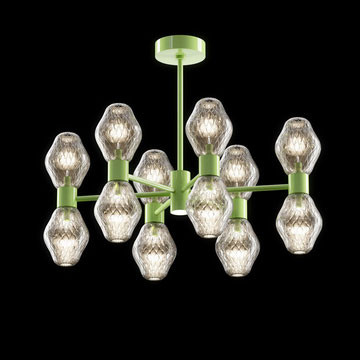 Потолочная люстра Beby Group Peonia 7701B06 Green Gold Silver Cortina