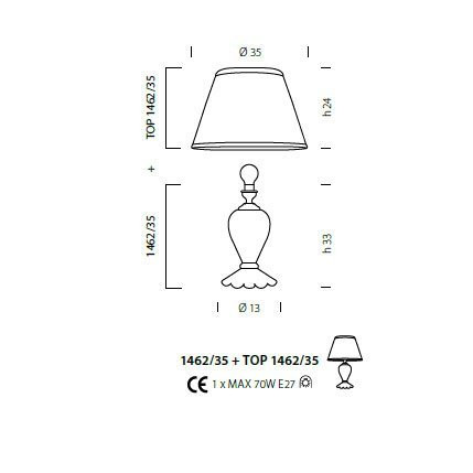 Настольная лампа Sylcom Scrigno 1462/35 D ORO + TOP 1462/35 ORO