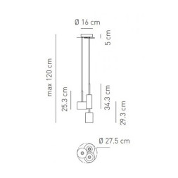 Подвесной светильник Axo Light Spillray SP SPILL 3 Grigio SPSPILL3GRCR12V