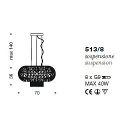 Подвесной светильник IDL Weave 513/8 light gold