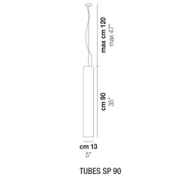 Подвесной светильник Vistosi Tubes SP 90 E27 BC NI