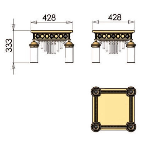 Потолочный светильник Orion Leuchten DLU 1705/4 gold blau