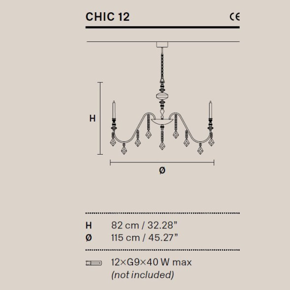 Люстра Masiero Chic 12 F02