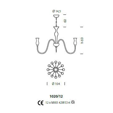 Люстра Sylcom Teodato 1020/12 K CR