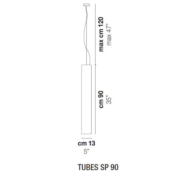 Подвесной светильник Vistosi Tubes SP 90 E27 FU NI
