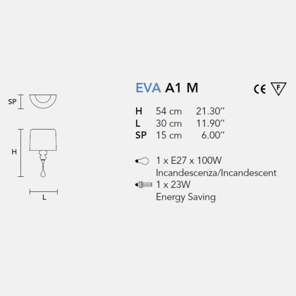 Настенный светильник Masiero Eva A1 M V95