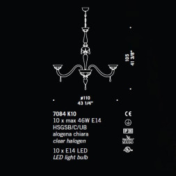 Люстра De Majo 7084 K10 070840K64