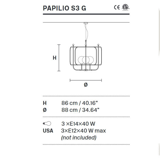 Люстра Masiero Papilio S3 G V91