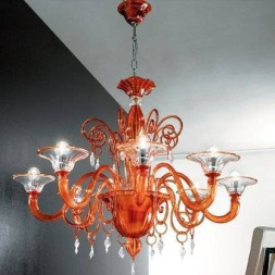Люстра Vetri Lamp 972/8 Arancio/Cristallo
