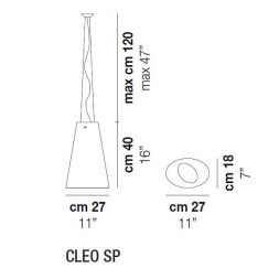 Подвесной светильник Vistosi Cleo SP E27 BC NI