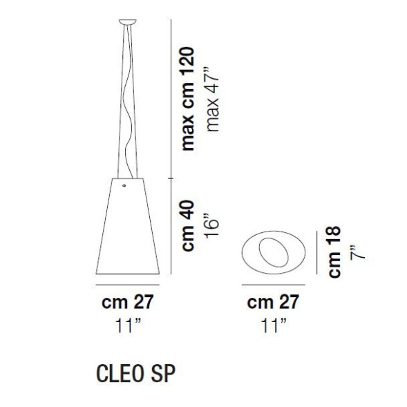 Подвесной светильник Vistosi Cleo SP E27 BC NI