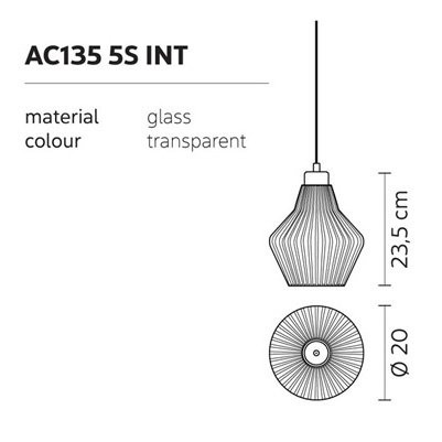 Стеклянный подвесной элемент Karman Ceraunavolta AC135 5S INT