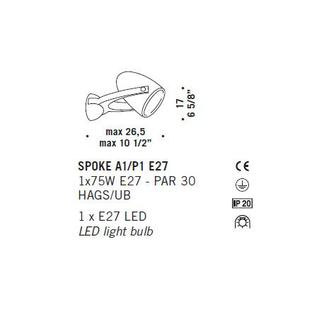 Потолочный светильник De Majo SPOKE A1/P1 E27 0SPOK0A15