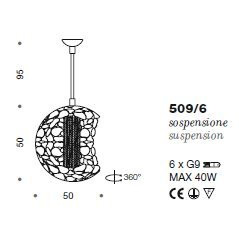 Потолочный светильник IDL Twister 509/6 brown corten