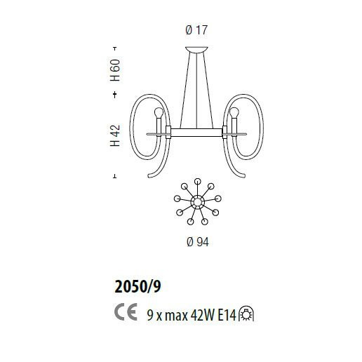 Люстра Sylcom Tron 2050/9 GRY