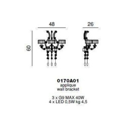 Бра Beby Diamond 0170A01 Chrome Swarovski Almond