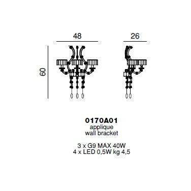 Бра Beby Diamond 0170A01 Chrome Swarovski Almond