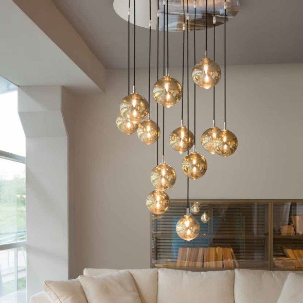 Подвесной светильник Renzo Del Ventisette Ohlala L14555/12 DEC. cromo SFERE ORO