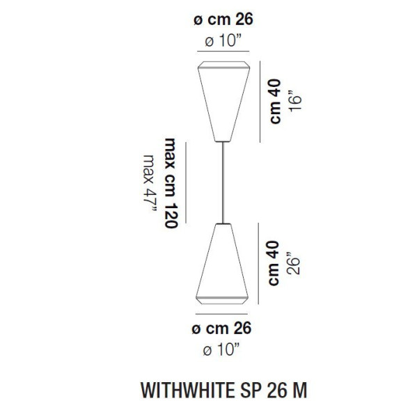 Подвесной светильник Vistosi WithWhite SP 26 M E27 BC BC