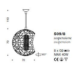 Потолочный светильник IDL Twister 509/8 silver corten