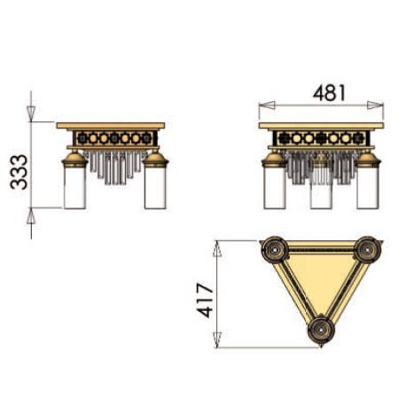 Потолочный светильник Orion Leuchten DLU 1705/3 gold rot