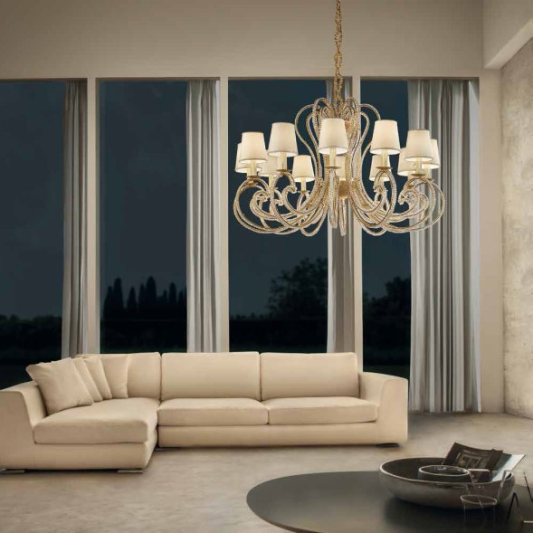 Люстра Masiero Cristalis 12 V99 SAT/14/ECRU CUT CRYSTAL