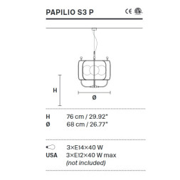 Люстра Masiero Papilio S3 P V64
