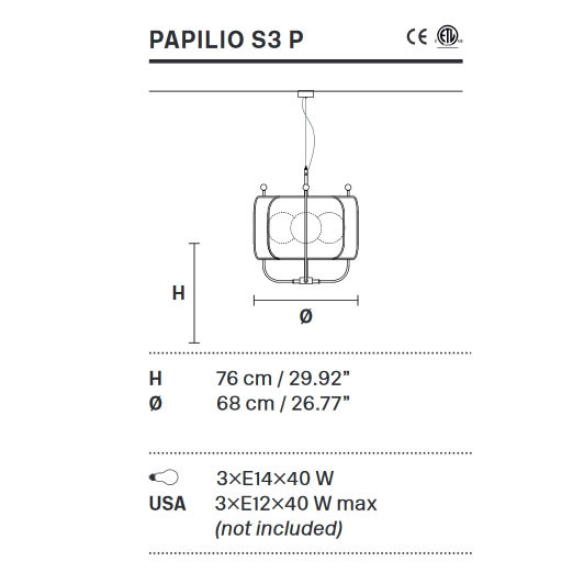 Люстра Masiero Papilio S3 P V64