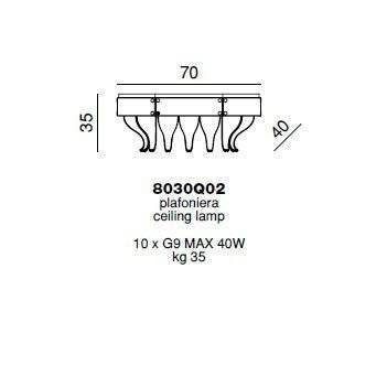 Потолочный светильник Beby Group Milano Deco 8030Q02 Light gold Smoked Glass