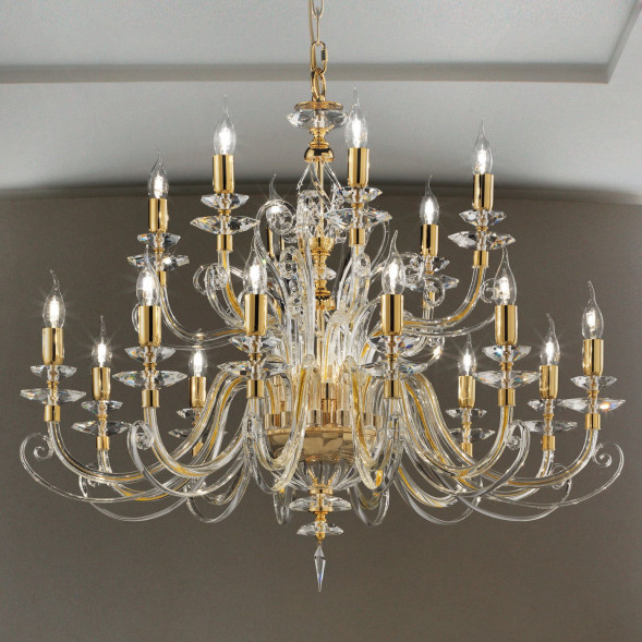 Люстра Euroluce Alicante L12+6 gold Clear