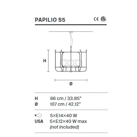 Люстра Masiero Papilio S5 V34