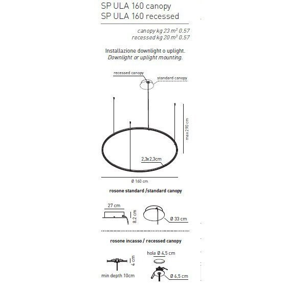 Подвесной светильник Axo Light U-Light SP ULA 160 LED RU XX