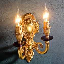 Бра Euroluce Luigi XV A2 gold Amethyst