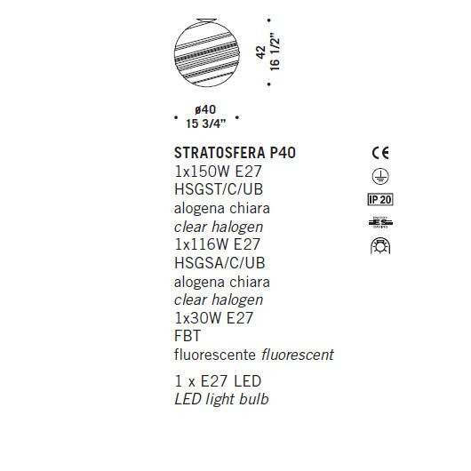 Потолочный светильник De Majo STRATOSFERA P40 0STRA0P40