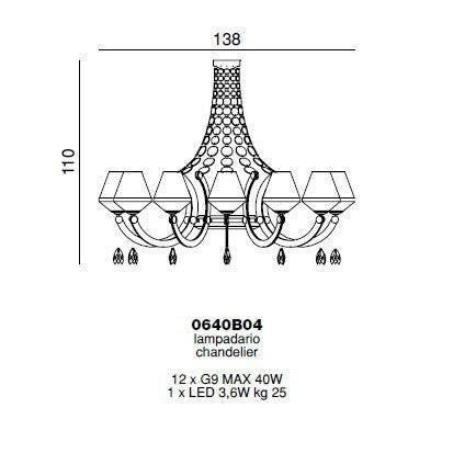 Люстра Beby Group Euphoria 0640B04 Light gold 024 Rose