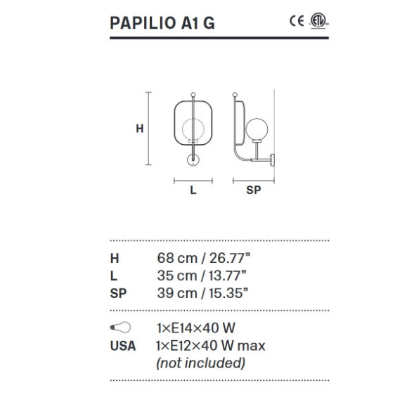 Настольная лампа Masiero Papilio TL1 V91