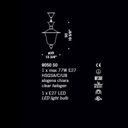 Подвесной светильник De Majo 9050 S0 090500S01
