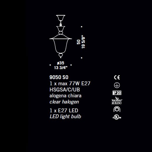 Подвесной светильник De Majo 9050 S0 090500S01