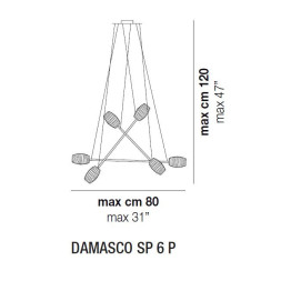 Подвесной светильник Vistosi Damasco SP 6 P ALO CR/CR NI