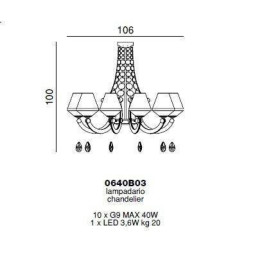 Люстра Beby Group Euphoria 0640B03 Chrome 024 Celeste
