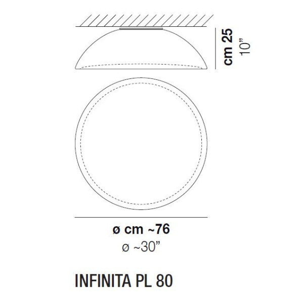 Потолочный светильник Vistosi Infinita PL 80 E27 BC BC