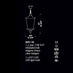 Подвесной светильник De Majo 9051 S0 090510S00