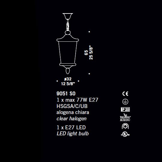Подвесной светильник De Majo 9051 S0 090510S00