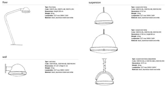 Подвесной светильник Jacco Maris The outsider OS01SU.XL.BL