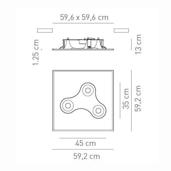 Встраиваемый светильник Axo Light Nafir PL NAFI I 3 BC PLNAFII3BCBC12V