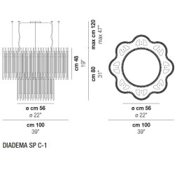 Подвесной светильник Vistosi Diadema SP C-2 E27 CR CR
