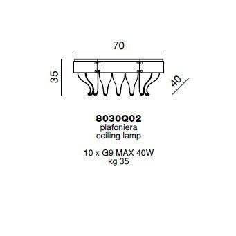 Потолочный светильник Beby Group Milano Deco 8030Q02 Bronzed Transparent Glass