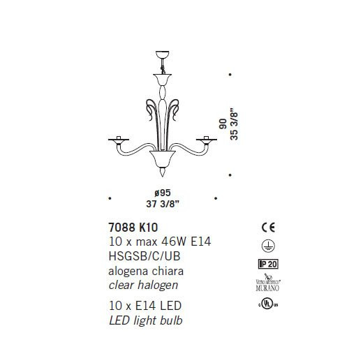 Люстра De Majo 7088 K10 070880K60 black