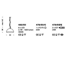 Подвесной светильник IDL Amalfi 482/50 rusty white